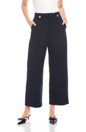 Fifteen Twenty Janice Crop Wide Leg Pants in Midnight Blue at Nordstrom, Size 10