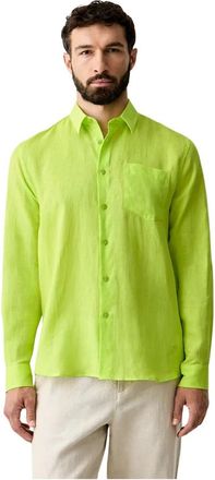Vilebrequin Linnen Shirt - Heren - Casual Overhemden - Groen - M - Linnen - Overhemden