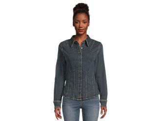 Levi's Long Sleeve Shaped Shirt Womens Clothing Dolly Pardon Me : XS, Cotton/Elastane