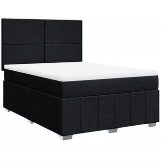 vidaXL Vidaxl - Cama Box Spring Con Colch&oacute;n Tela Negro 140x190 Cm