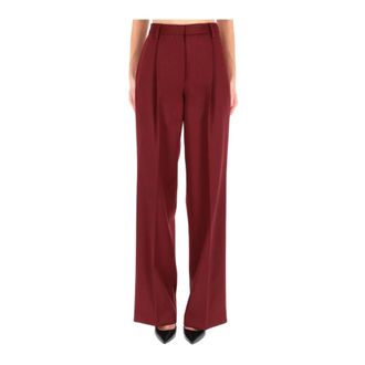 Dries Van Noten Wide Trousers, female, Brown, Size: M High-Waisted Pleated Wide-Leg Trousers