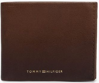 Tommy Hilfiger Mens Pebbled Leather Bifold Wallet - Burnished Brown