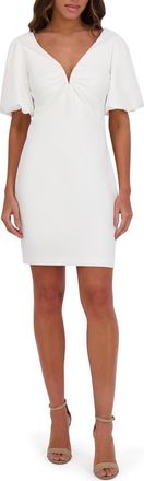 Siena My Balconia Gab Puff Sleeve Minidress in White at Nordstrom Rack, Size 12