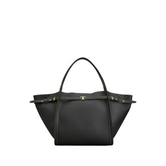 Tod's T Signature Shopping Bag In Leather Medium