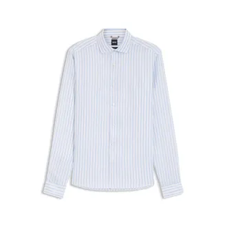 BOSS Regular-fit shirt in striped linen
