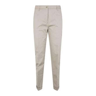 Aspesi Geknipte broek van katoenen gabardine - Dames - Broeken - Beige - Maat: M Katoen