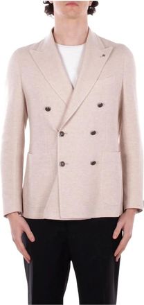 Tagliatore Double-breasted jasje - Heren - Blazers - Beige - XL - Katoen - Jassen