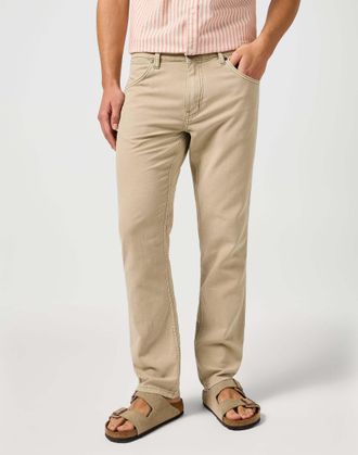 Wrangler Stoffhose WRANGLER WRANGLER Hose Greensboro, Herren, Gr. 32, L&auml;nge 32, beige, Obermaterial: 81% Baumwolle CO. 19% Leinen LI., Hosen Stoffhose