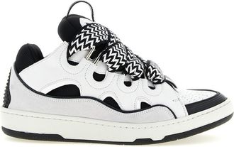 Lanvin BlackWhite Woven Curb Sneakers