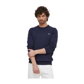GANT Truien & Vesten, Heren, Blauw, L, Round-neck Truien