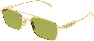 Gucci Sunglasses, unisex, Yellow, Size: 54 MM Rectangular Frame Sunglasses