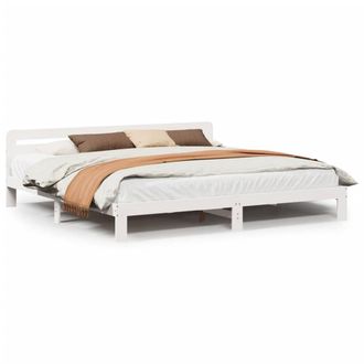 Berkfield Home Bed Frame without Mattress White 200x200 cm Solid Wood Pine