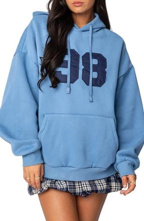 Edikted 98 Oversize Hoodie in Blue at Nordstrom, Size X-Large
