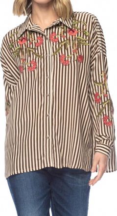 Tolani Kennedy Stripe Blouse In Brown