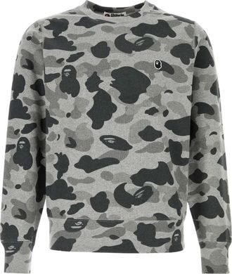 A Bathing Ape Gedrukte katoenen sweatshirt - Heren - Sweatshirts - Grijs - 2XL - Katoen - Hoodies & sweatvesten