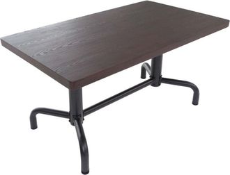 Hhg Mesa De Comedor Hhg-695, Mesa De Comedor, Madera Industrial 140 X 80 Cm, Oscura, Estructura Negra