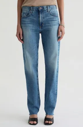 AG - Adriano Goldschmied The Boyfriend Mid Rise Straight Leg Jeans in American West at Nordstrom, Size 26
