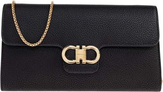 Ferragamo Black Gancini Logo Mini Crossbody Bag