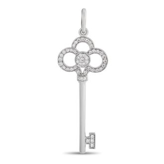 Tiffany & Co. Pre-Owned Tiffany Co. Keys 18K White Gold Diamond Crown Key Pendant TI33 052026