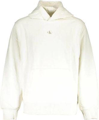 Calvin Klein Witte Katoenen Heren Sweater Hoodie - Heren - Hoodies - Wit - L - Katoen - Hoodies & sweatvesten