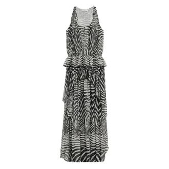 Blumarine Maxi Dresses, female, Multicolor, Size: 2XS Tiered Asymmetrical Maxi Dress