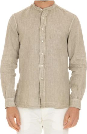 Aspesi Koreaanse Kraag Knoopshirt - Heren - Casual Overhemden - Grijs - M - Overhemden