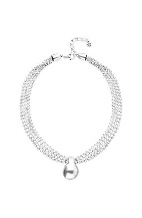 UNOde50 Necklace with silver threads and large dial at Nordstrom