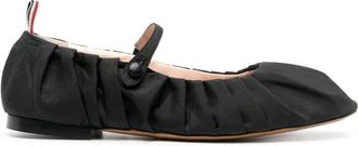 Thom Browne John Ruched Ballerina - Dames - Ballerinas - Zwart - 37 1/2 EU - Leer - Schoenen