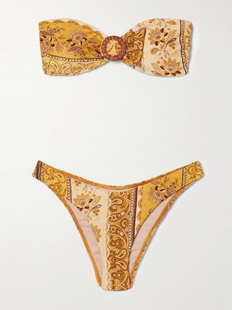 Zimmermann Bikini A Fascia Stampato Lucky - Giallo
