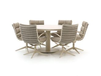 Apple Bee Camp Bay/Melville &oslash; 160cm dining tuinset 7-delig draaibaar