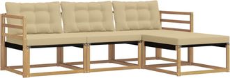 vidaXL Conjunto De Sof&aacute;s De Exterior 4 Uds. Y Beige Vidaxl