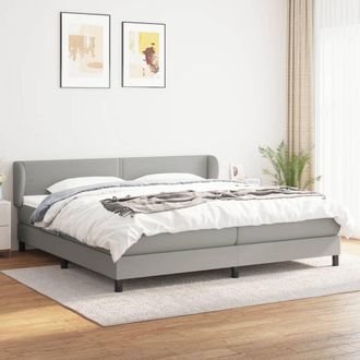 vidaXL Vidaxl - Cama Box Spring Con Colch&oacute;n Tela Gris Claro 200x200 Cm