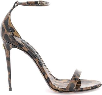 Dolce & Gabbana Luipaardprint Leren Sandalen - Dames - Sandalen met hakken - Bruin - 36 EU - Leer - Schoenen