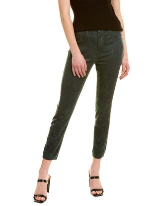7 For All Mankind 7 For All Mankind High-Waist Skinny Green Python Print Ankle Cut Jean