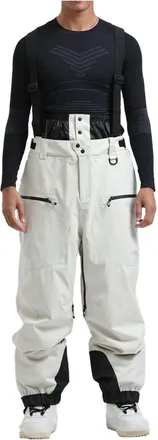 Generic Ski Trousers Mens and Womens Waterproof Fleece Salopettes with Braces Zip Pocket Bib Snow Trousers Colour Block Thick Warm Joggers Pants Winter Outdoo