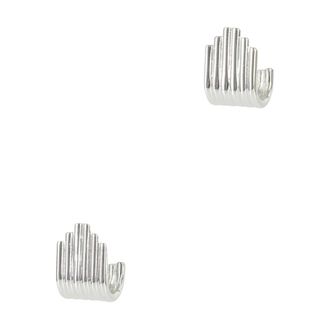 Federica Tosi Earrings, female, Gray, ONE SIZE, Geometric Design Silver Stud Earrings