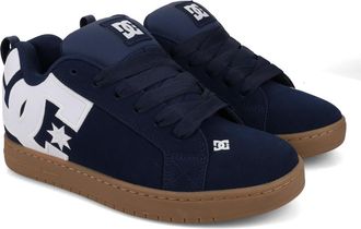 DC Sneaker DC SHOES Court Graffik, Herren, Gr. 12,5(46,5), blau (navy, gum), 57.05% Leder, 28.2% Synthetikmaterial, 13.87% Polyester, 0.88% Textil, Schuh