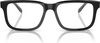 Emporio Armani 55mm Rectangle Optical Glasses in Black /Demo Lens at Nordstrom
