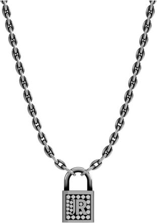 John Richmond Hangslot ketting met logo - Dames - Kettingen - Grijs - ONE Size - Accessoires