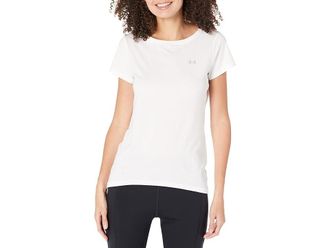 Under Armour HeatGear(r) Armour(r) Short Sleeve Womens Clothing White/Metallic Silver : XL (US 16), Polyester