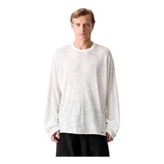 Represent Represent - Long Sleeve Slub Knit T-Shirt - Heren - Tops - Wit - Maat: S Katoen