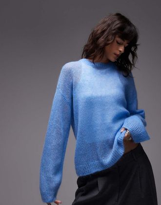 Arket Maglione blu trasparente in misto lana e mohair