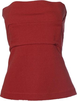 Rick Owens Strapless Larry FW19 corset top in red