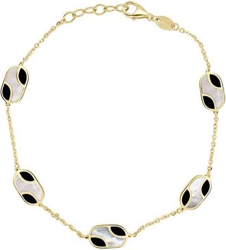 Italian Gold, Inc 14K Gemstone Station Chain Bracelet