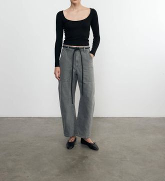 Enza Costa Smoked Utility Pant In Washed Grey