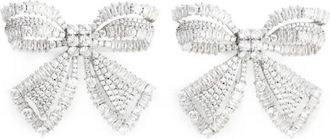 Self Portrait Crystal Bow Earrings - Dames - Oorbellen - Grijs - ONE Size - Accessoires