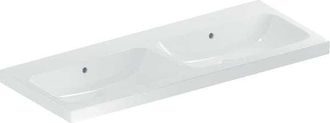 Keramag Geberit Icon Light Lavabo Doble, 120 Cm X 48 Cm, Sin Agujero Para