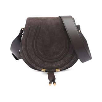 Chlo&eacute; Brown Suede Horseshoe Detail Bag - female - Chlo&eacute; - Cross Body Bags - Brown - ONE SIZE - Bags