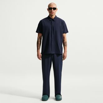 Nike Mens 24.7 PerfectStretch Dri-FIT Loose-Fit Chino Trousers in Blue | HQ6941-451