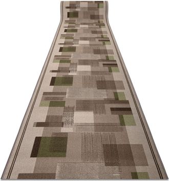 RugsX Alfombra De Pasillo Con Refuerzo De Goma Listra Geometrico, Antideslizante Beige 80cm Beige 80x380 Cm